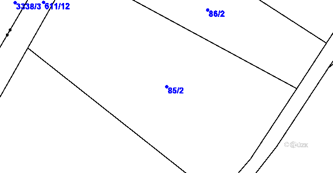 Parcela st. 85/2 v KÚ Termesivy, Katastrální mapa