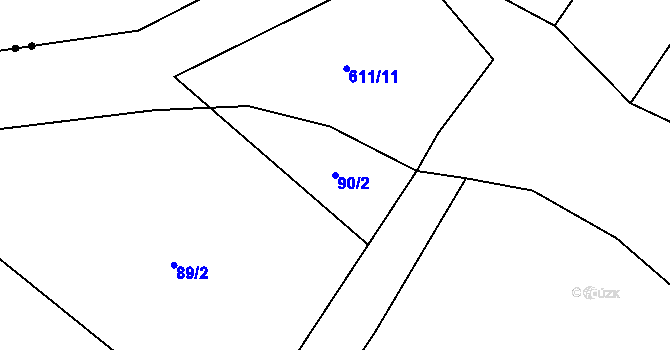 Parcela st. 90/2 v KÚ Termesivy, Katastrální mapa
