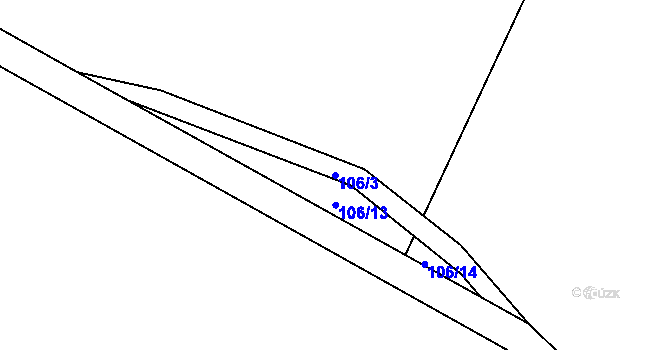 Parcela st. 106/3 v KÚ Termesivy, Katastrální mapa