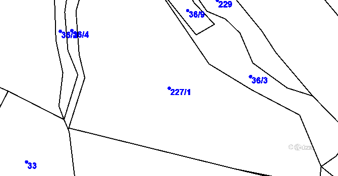 Parcela st. 227/1 v KÚ Termesivy, Katastrální mapa