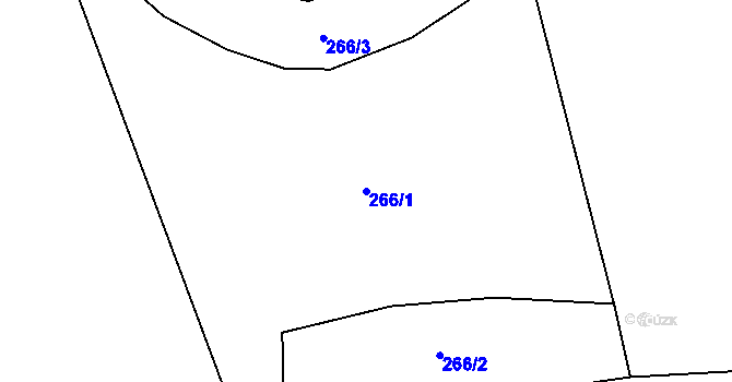 Parcela st. 266/1 v KÚ Termesivy, Katastrální mapa