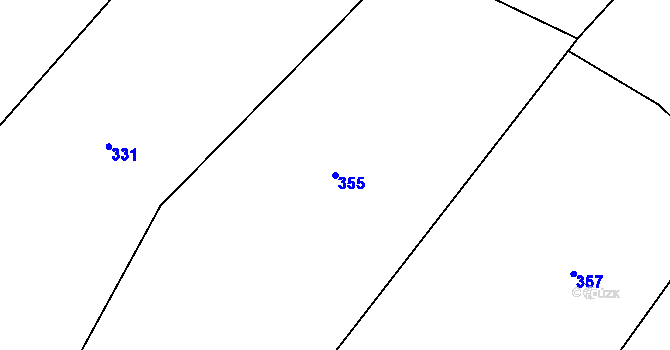 Parcela st. 355 v KÚ Termesivy, Katastrální mapa
