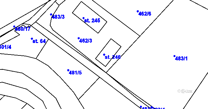 Parcela st. 246 v KÚ Termesivy, Katastrální mapa