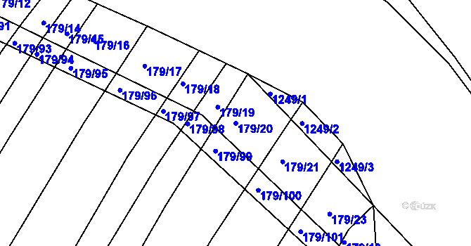Parcela st. 179/20 v KÚ Divoky, Katastrální mapa