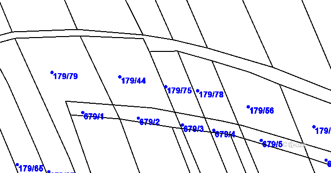 Parcela st. 179/75 v KÚ Divoky, Katastrální mapa