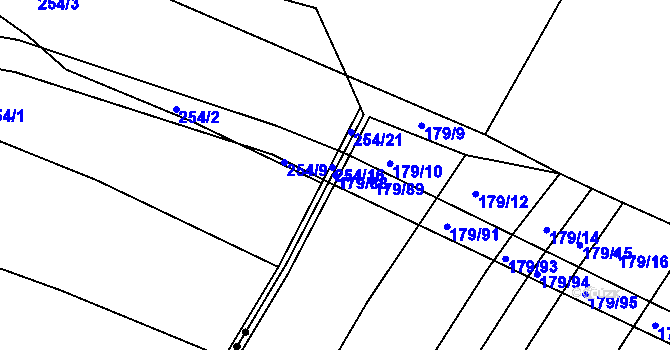 Parcela st. 179/88 v KÚ Divoky, Katastrální mapa