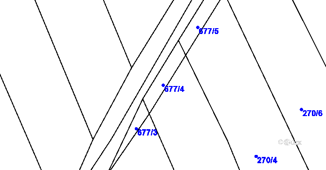 Parcela st. 677/4 v KÚ Divoky, Katastrální mapa