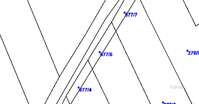 Parcela st. 677/5 v KÚ Divoky, Katastrální mapa