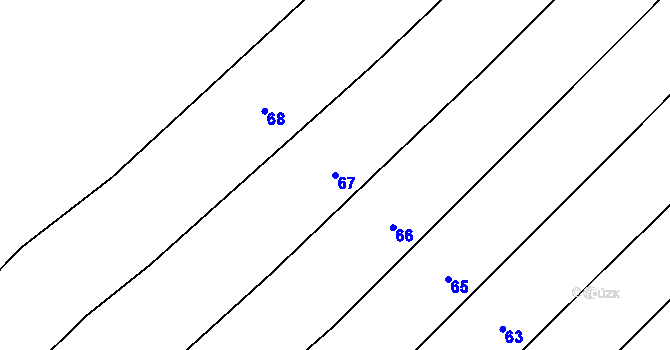 Parcela st. 67 v KÚ Lebedov, Katastrální mapa