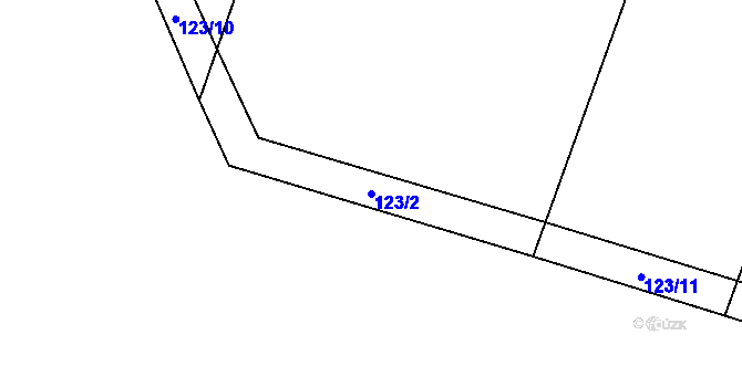 Parcela st. 123/2 v KÚ Lebedov, Katastrální mapa
