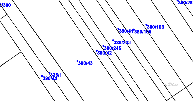 Parcela st. 380/42 v KÚ Těšánky, Katastrální mapa