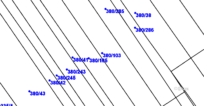 Parcela st. 380/103 v KÚ Těšánky, Katastrální mapa