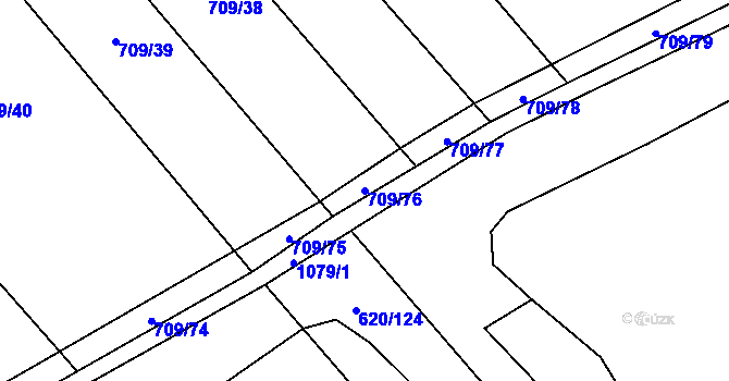 Parcela st. 709/76 v KÚ Těšánky, Katastrální mapa