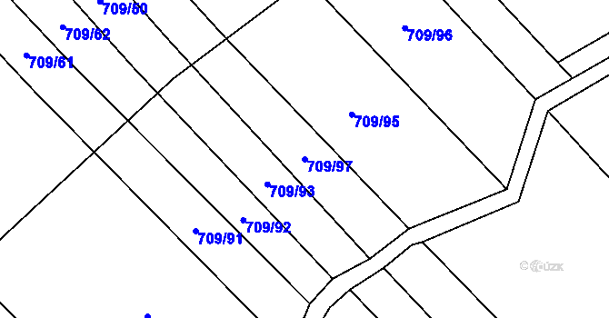 Parcela st. 709/97 v KÚ Těšánky, Katastrální mapa