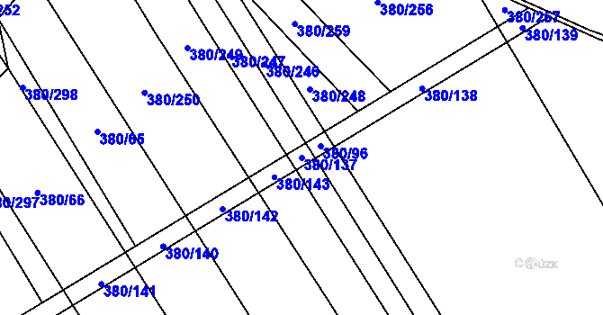 Parcela st. 380/137 v KÚ Těšánky, Katastrální mapa