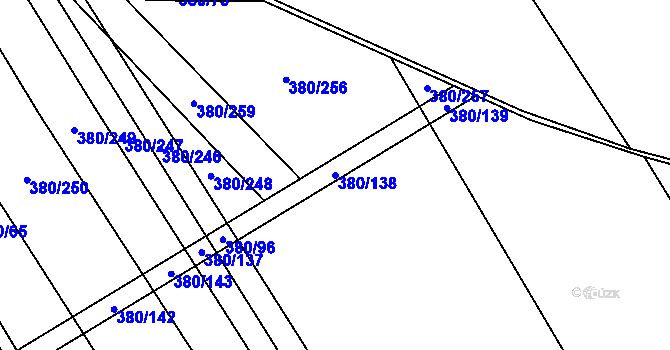 Parcela st. 380/138 v KÚ Těšánky, Katastrální mapa