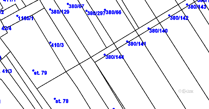 Parcela st. 380/144 v KÚ Těšánky, Katastrální mapa
