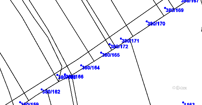 Parcela st. 380/165 v KÚ Těšánky, Katastrální mapa