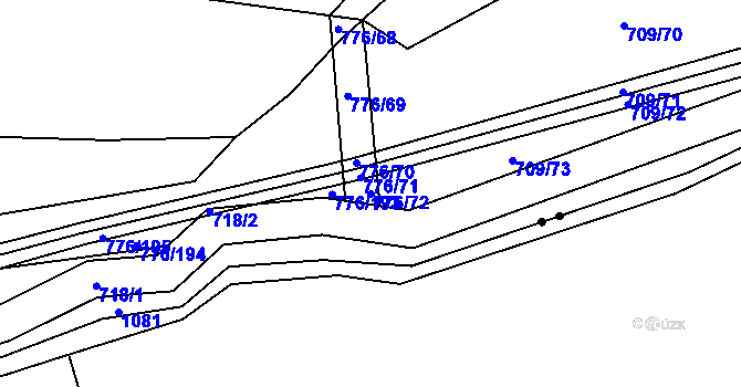 Parcela st. 776/72 v KÚ Těšánky, Katastrální mapa