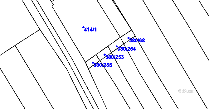 Parcela st. 380/253 v KÚ Těšánky, Katastrální mapa