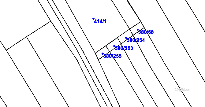 Parcela st. 380/255 v KÚ Těšánky, Katastrální mapa