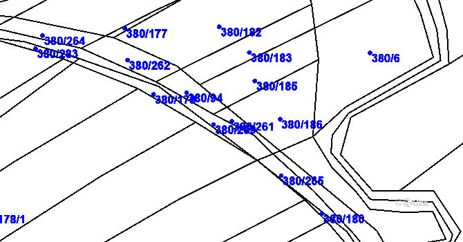 Parcela st. 380/261 v KÚ Těšánky, Katastrální mapa