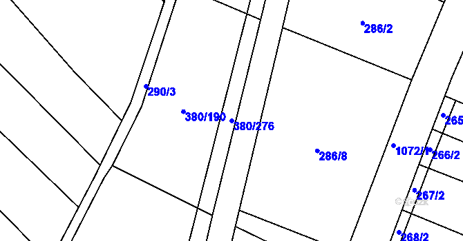 Parcela st. 380/276 v KÚ Těšánky, Katastrální mapa