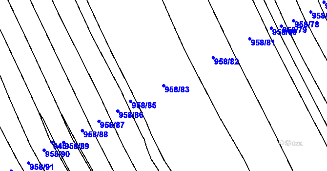 Parcela st. 958/83 v KÚ Těšánky, Katastrální mapa