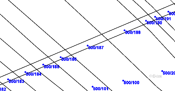 Parcela st. 500/187 v KÚ Těšánky, Katastrální mapa