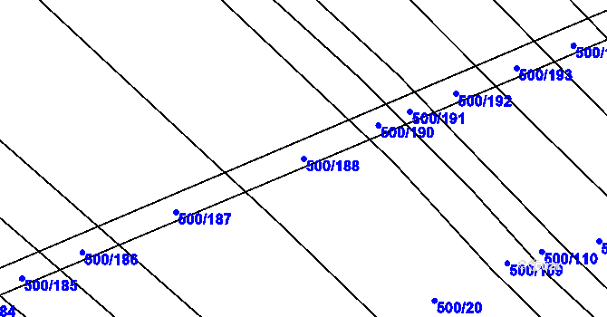 Parcela st. 500/188 v KÚ Těšánky, Katastrální mapa
