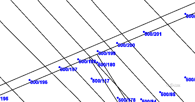 Parcela st. 500/199 v KÚ Těšánky, Katastrální mapa