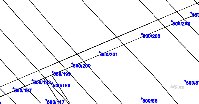 Parcela st. 500/201 v KÚ Těšánky, Katastrální mapa