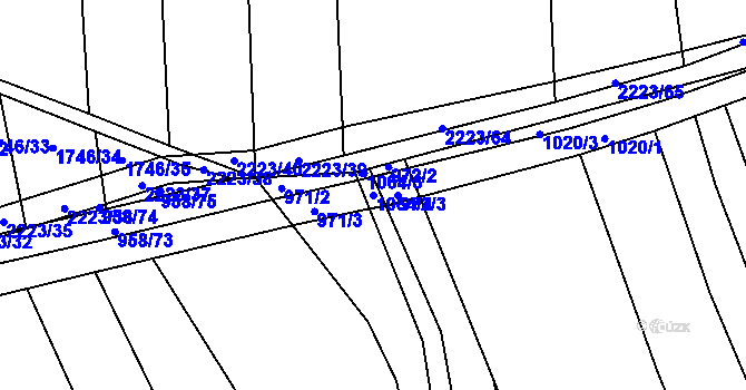 Parcela st. 1064/4 v KÚ Těšánky, Katastrální mapa