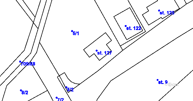 Parcela st. 127 v KÚ Těšánky, Katastrální mapa