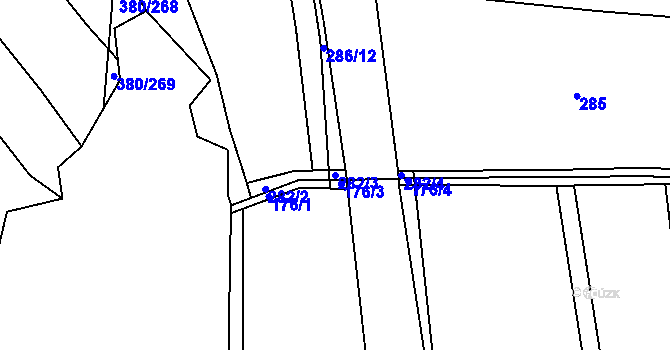 Parcela st. 282/3 v KÚ Těšánky, Katastrální mapa