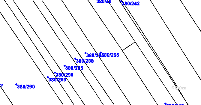 Parcela st. 380/293 v KÚ Těšánky, Katastrální mapa