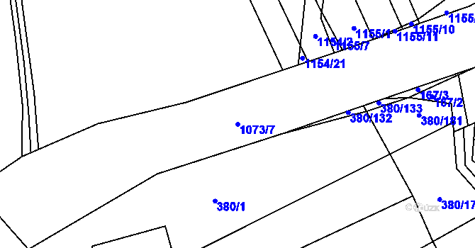 Parcela st. 1073/7 v KÚ Těšánky, Katastrální mapa
