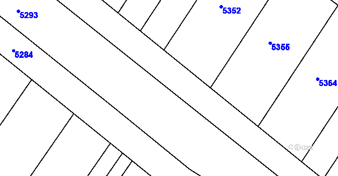 Parcela st. 351/33 v KÚ Těšany, Katastrální mapa