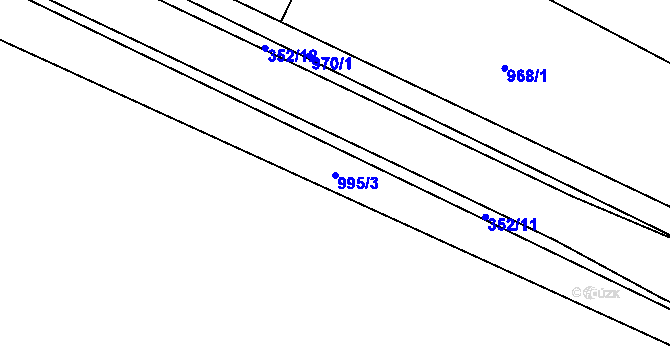Parcela st. 995/3 v KÚ Těšany, Katastrální mapa