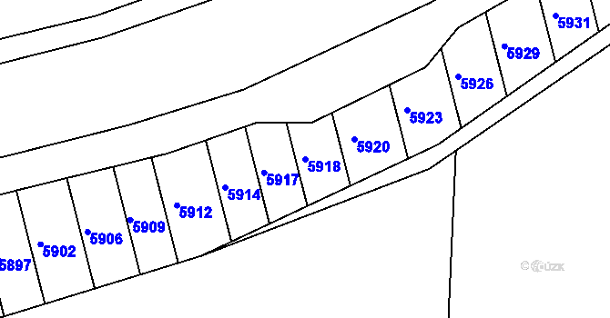 Parcela st. 5918 v KÚ Těšany, Katastrální mapa