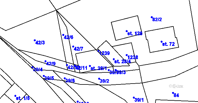 Parcela st. 28/3 v KÚ Těšenov, Katastrální mapa