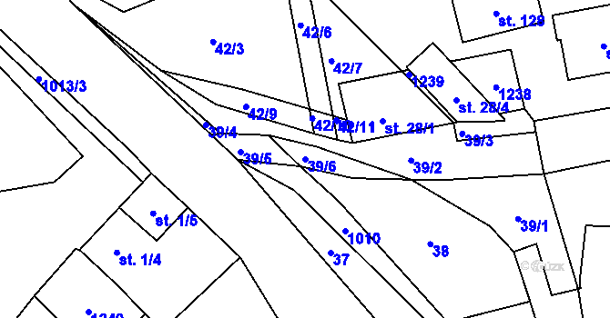 Parcela st. 39/6 v KÚ Těšenov, Katastrální mapa