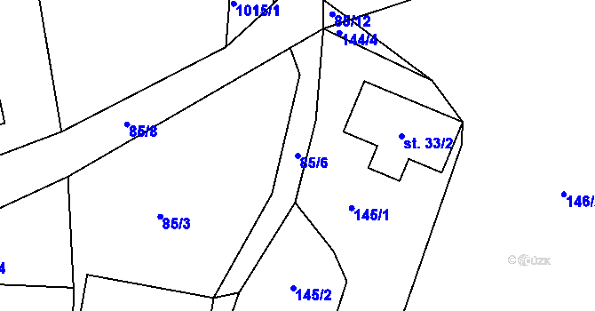 Parcela st. 85/6 v KÚ Těšenov, Katastrální mapa