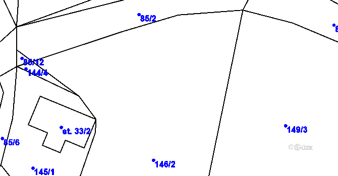 Parcela st. 146/2 v KÚ Těšenov, Katastrální mapa