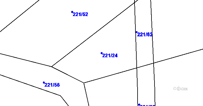 Parcela st. 221/24 v KÚ Těšenov, Katastrální mapa