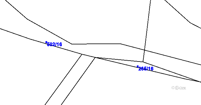 Parcela st. 265/15 v KÚ Těšenov, Katastrální mapa