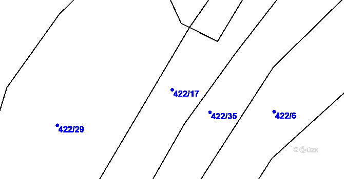 Parcela st. 422/17 v KÚ Těšenov, Katastrální mapa