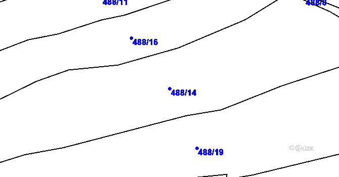 Parcela st. 488/14 v KÚ Těšenov, Katastrální mapa