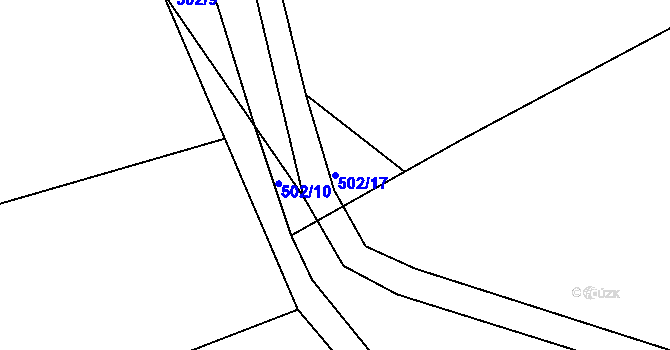 Parcela st. 502/17 v KÚ Těšenov, Katastrální mapa