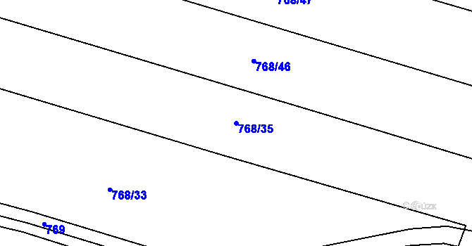 Parcela st. 768/35 v KÚ Těšenov, Katastrální mapa
